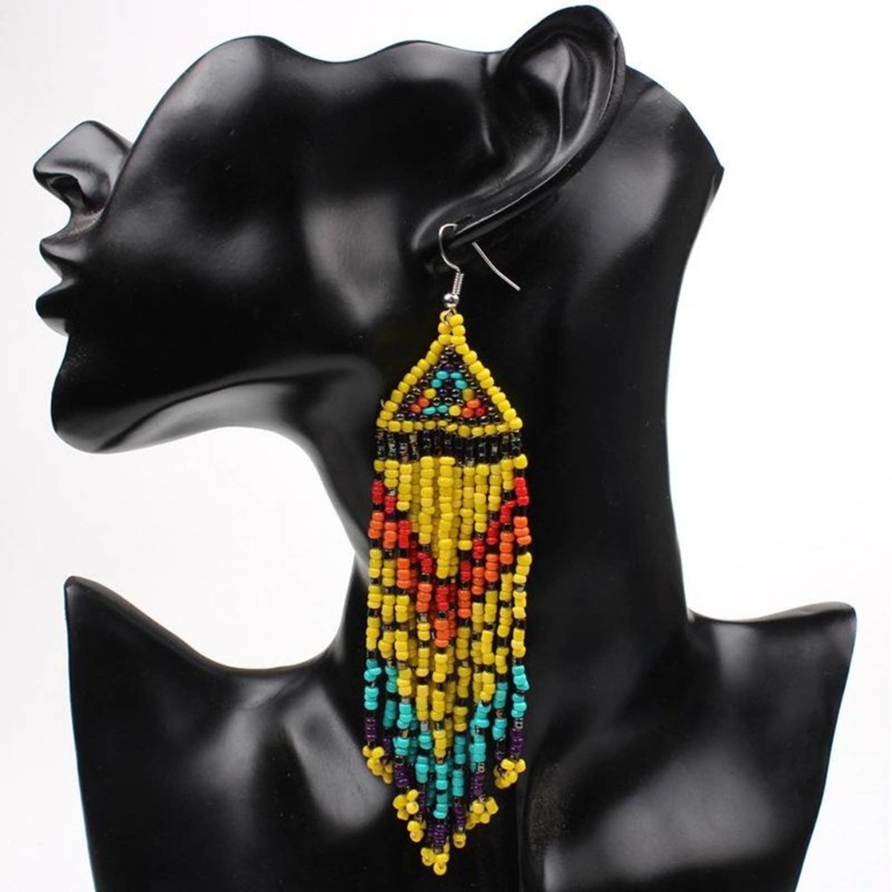 Colorful Sead Bead BOHO Yellow Earrings